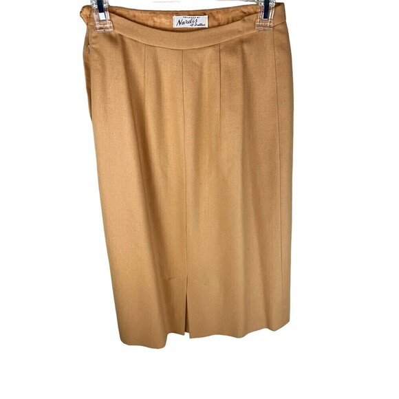 Vintage Forstmann Midi Skirt Womens Brown 100% Virgin Wool Lined 24" Waist - Picture 1 of 4